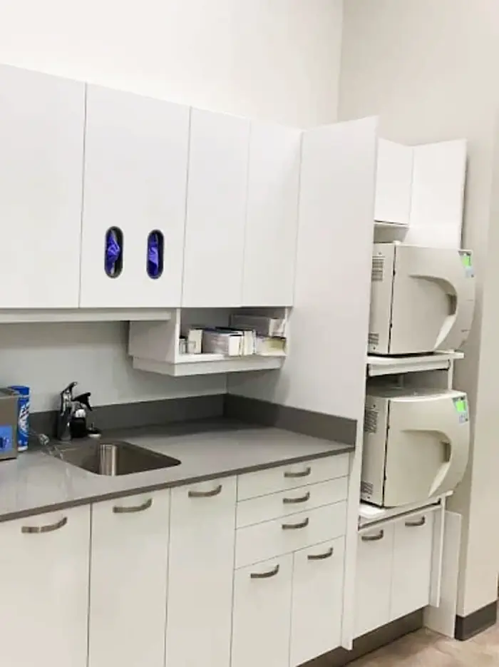 Sterilization suite with autoclaves at Allard Station Dental